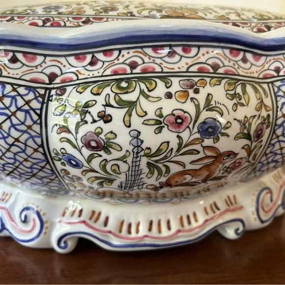 Vintage Ceramica Conimbriga 236 Hand Painted Portugal Pottery, Jardinière flower